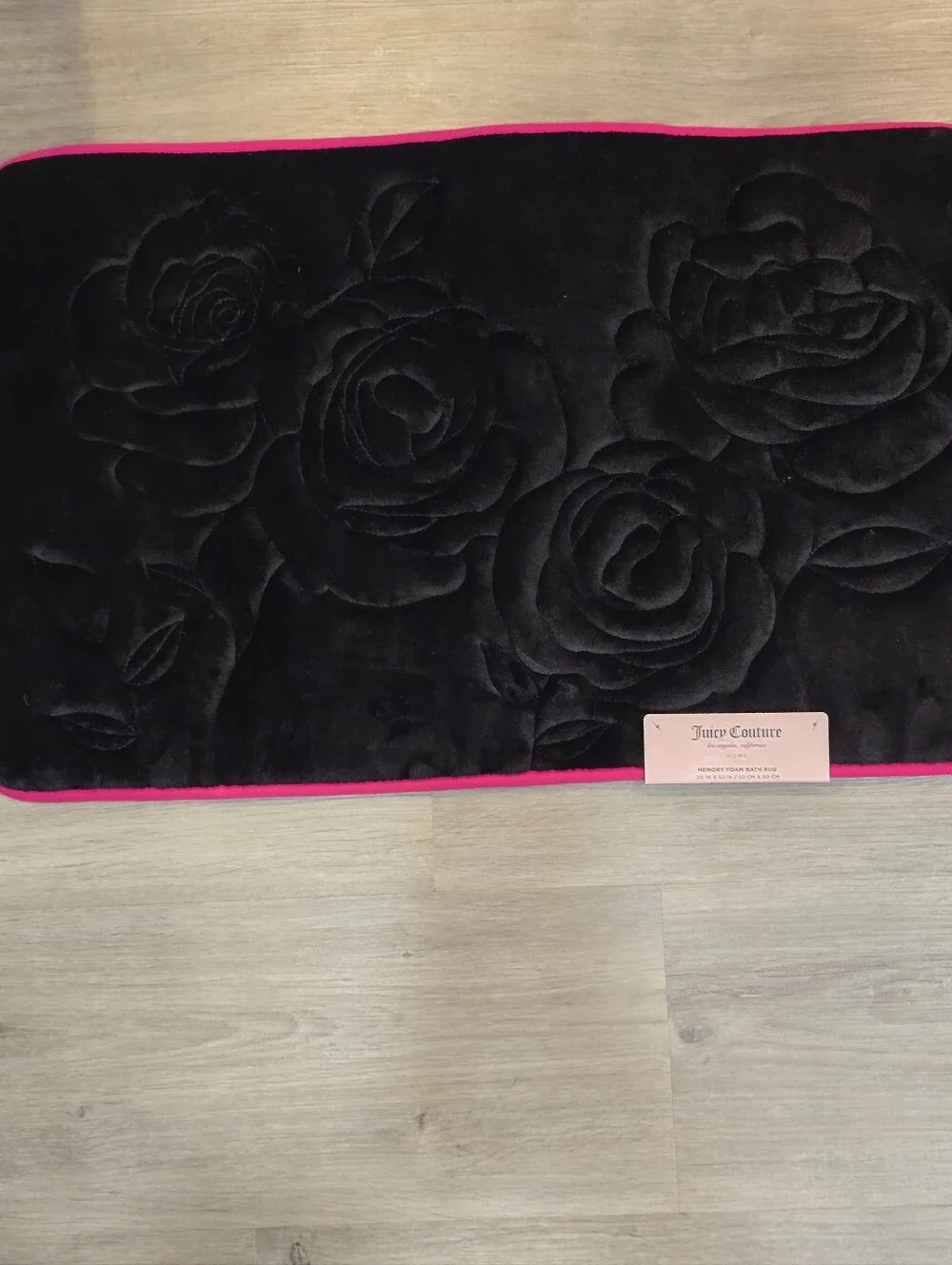Juicy Couture Home Rose Embossed Memory Foam Bath Rug